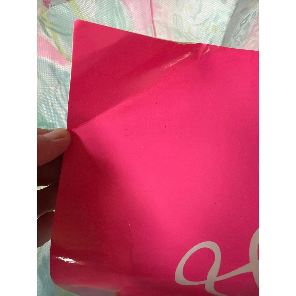 Lilly Pulitzer Reusable Shopping Tote Bag Pink Green Tropical Palm Leaf Large